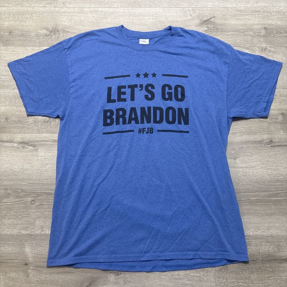 Let’s Go Brandon FJB Graphic T Shirt Size Mens XL Blue Political T Shirt